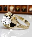 Pierścionek Cyrkonia 14k żółte złoto Vintage Biżuteria vrc377y